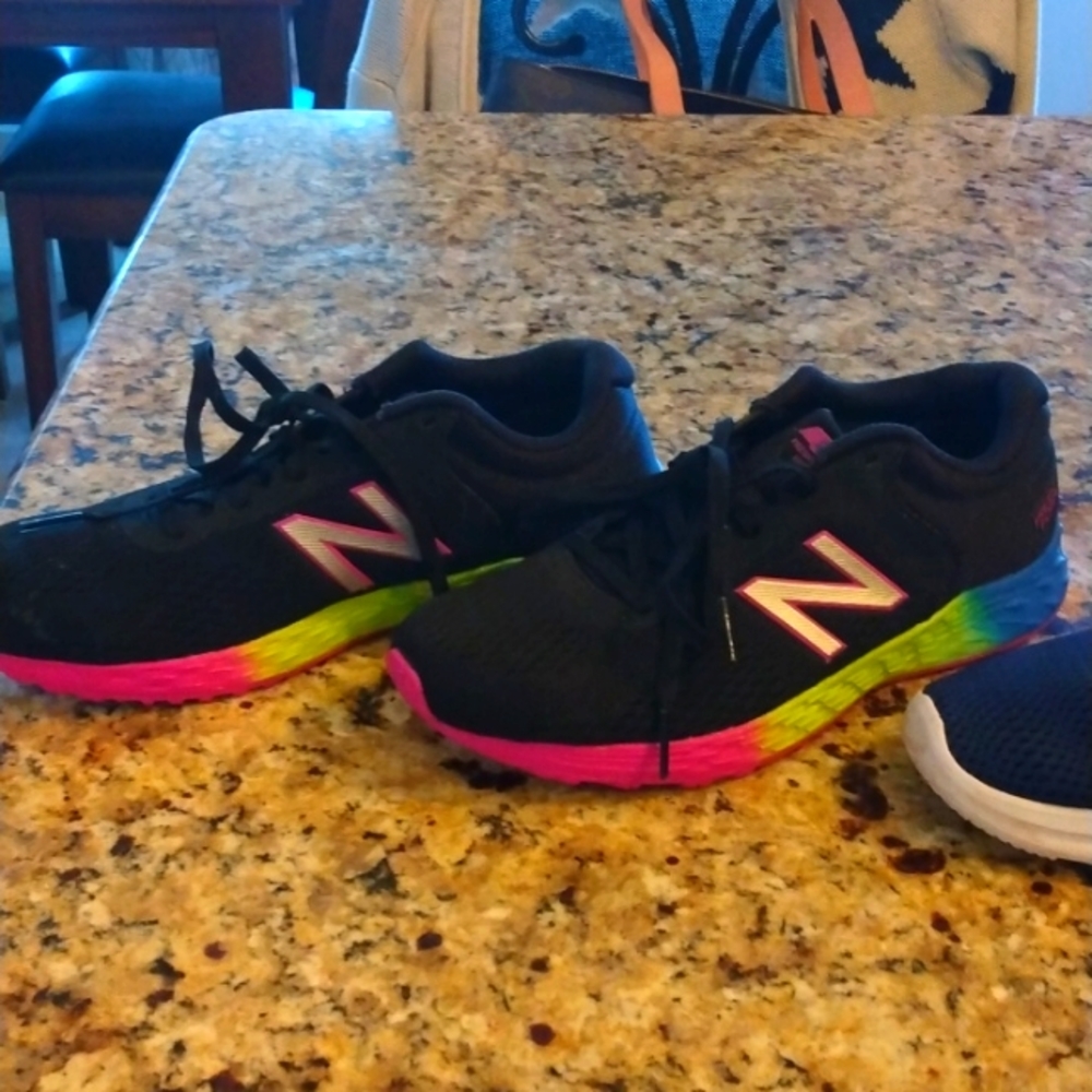 Brand new, never worn New Balance multis, Nikes and New Balance girls size 5 lot